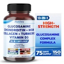 Glucosamina Condroitin HSH Collagen Turmeric - Apoio à Saúde Conjunta - Made in USA