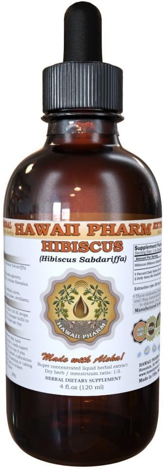 Hawaii Pharm Вibiscus Extract Líquido, Flores Orgânicas da espécie "ibiscus"