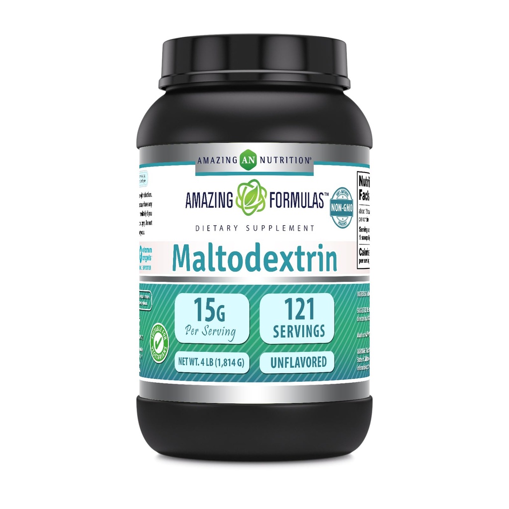 Fórmulas surpreendentes Maltodextrina 15 Grams por serviço , 121 Servings , 4 Lb Suplemento em pó , Made in USA