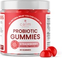 Calm by Wellness Probiótico Gummies, Morango-Flavored, All-Natural Vegan Probióticos para Adultos, 10 bilhões de UFC, Probiótico para Regularidade Digestiva, Imunidade, Saúde da Pele e Gut Saúde