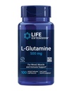 Extensão de vida L-Glutamina, 500 mg L-glutamina, Aminoácido, Suporta Saúde Muscular e Imune Saúde, Glúten-Livre, Não-GMO, 100 Cápsulas Vegetarianas