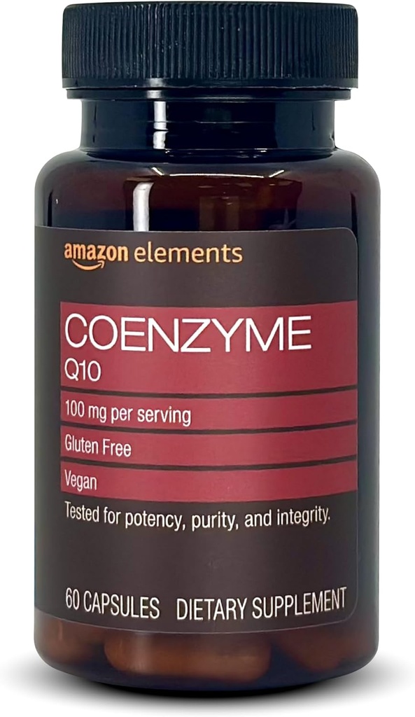 Elementos Vegan CoQ10 100 mg - Produção de Energia Normal, Suporta Saúde Cardiovascular - Fornecimento de 2 meses (60 cápsulas)