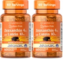 Orgulho de puritano Zeaxanthin 4mg com Lutein 10mg, Suporta olhos saudáveis e visão*, 60 ct (Pack de 2)