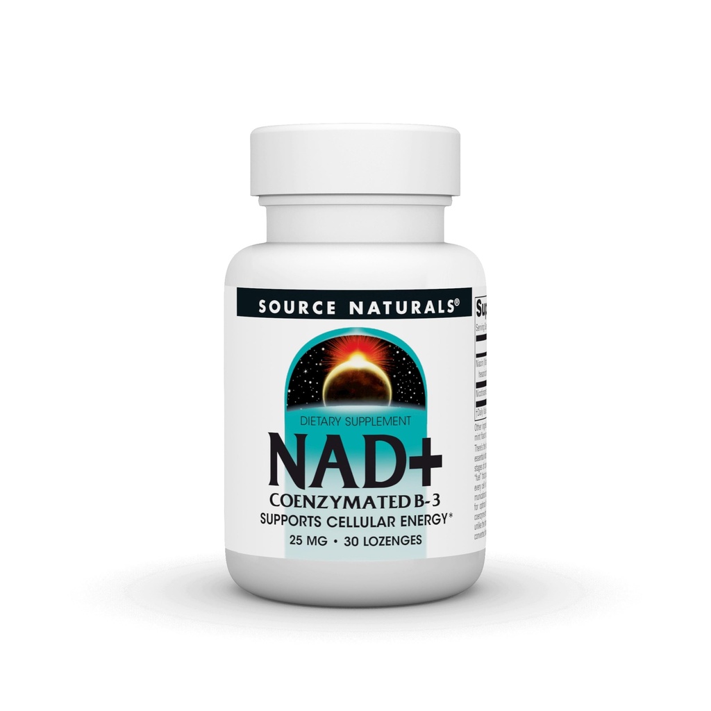 Fonte Natural NAD+, Coenzimated B-3, Suporta Energia Celular*, 25 mg - 30 Lozenges