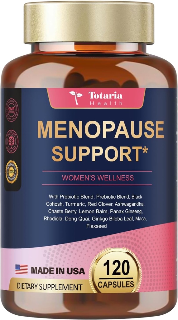 Suplementos de Menopausa para Mulheres, Multibenefício e Cohosh Preto Completa, Dong Quai Root e mais mistura de ervas, w / Poderoso Probiótico e Prebiótico