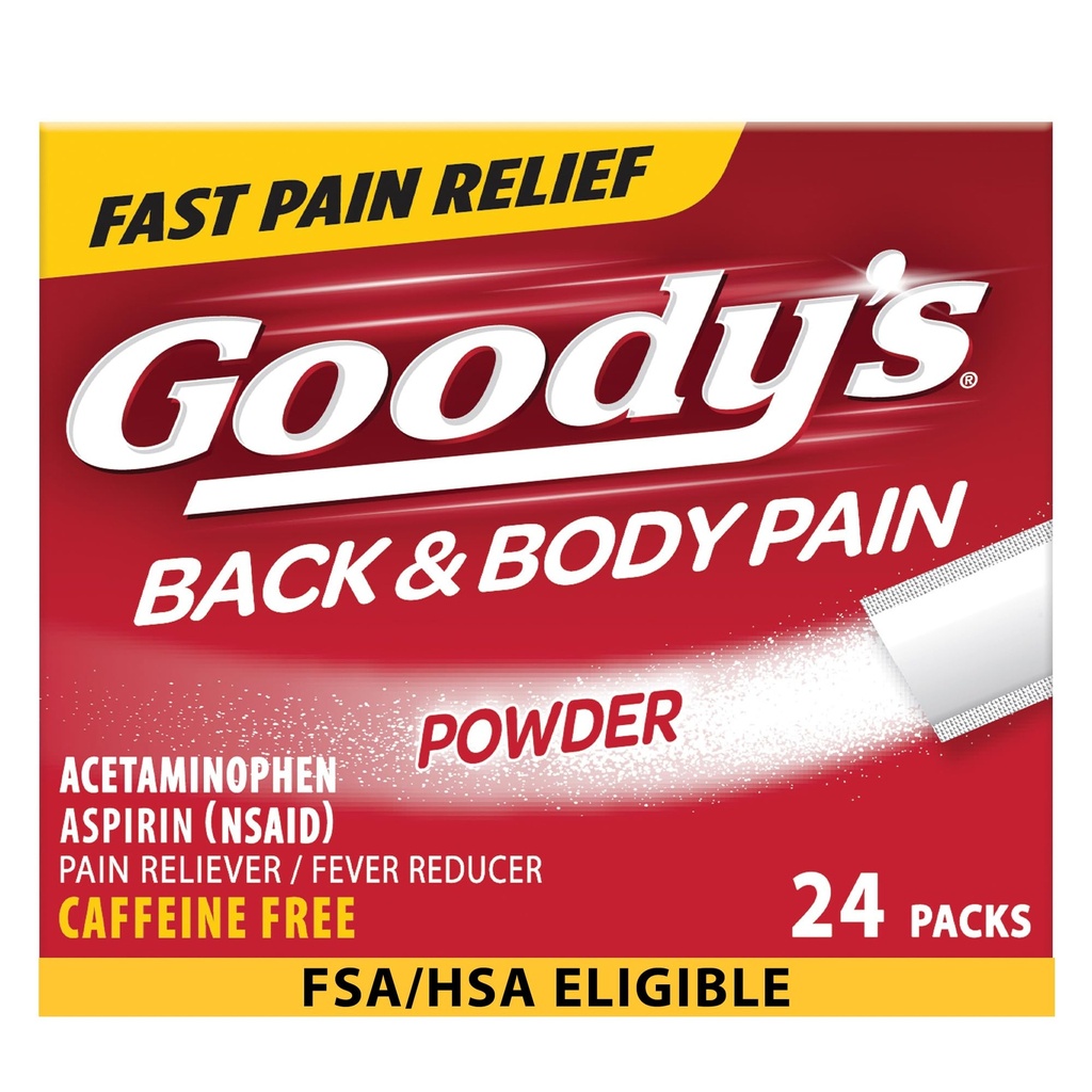 Goody's Back and Body Pain Alief Powder, 24 quilates (Pacote de 1)