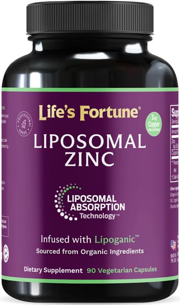Picolinato de zinco puro lipossômico com cobre, suporte imunológico, metabolismo e saúde da pele, alta potência, para adultos homens e mulheres, poderoso antioxidante, 90 cápsulas