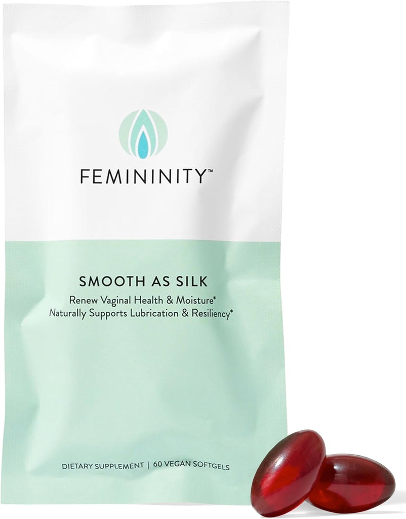 Feminilidade Suave como Silk 30-Day Refil para Secura Vaginal (60 Softgels) – Sea Buckthorn Óleo com 365mg Omega 7 + Omega 3 e Omega 9