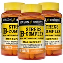 MASON Estresse NATURAL B,Complexo com antioxidantes + zinco, fonte de 6 meses, Fórmula de dupla ação, Suporta Metabolismo de Energia e Saúde Imune, 3 Pack