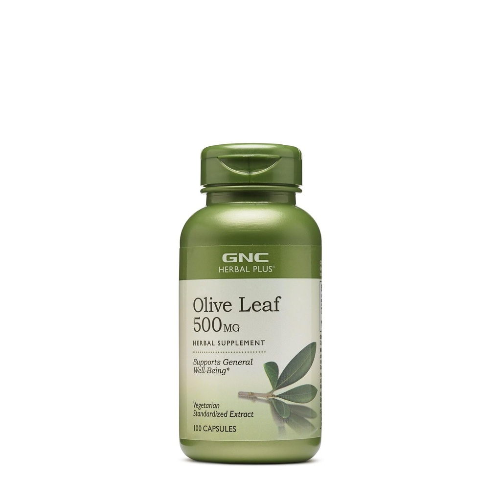 GNC Herbal Plus Olive Leaf 500mg Suplemento, Vegetariano, Suporta Bem-Estar Geral, 100 Servings