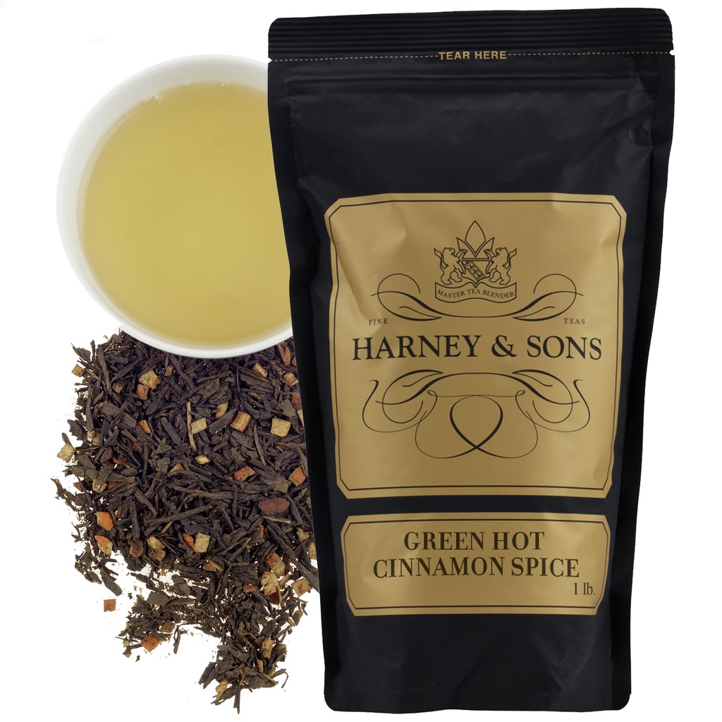 Harney e Filhos Verde quente canela Tempero Chá , 16 onças Folha Tea