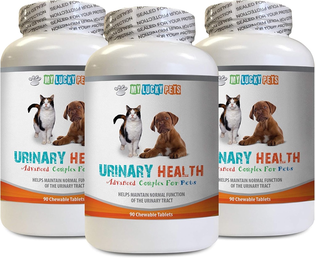 Cat ITU Support - Animais de estimação Complexo de saúde urinária - para cães e gatos - Suporte de bexiga avançada - Suplemento de cranberry para gatos - 3 garrafas (270 doces)