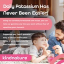 CHINDNATURE Potássio e pastilhas de magnésio para adultos e crianças - Suplemento de potássio 500mg & 1000mg Citrato de magnésio & 400mg Glicinato de magnésio chicletes mastigáveis