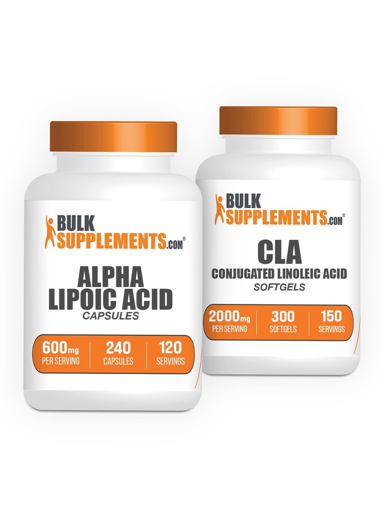 BulkSuplementos Alpha Lipoic Acid Cápsulas 240ct + CLA 2000mg Softgels 300ct Bundle