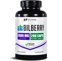 Healthfare Bilberry Supplement for Eyes 5000mg Extract □ Vision & Eye Health Support □ Apoio antioxidante 200 Cápsulas Vegan □ Força extra