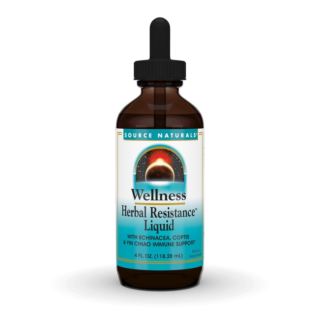 Fonte Naturals Wellness resistência à ervas líquido Imune Defense Supplement and Immunity Booster with Echinacea, Elderberry and Yin Chiao - 4 Fluid Oz