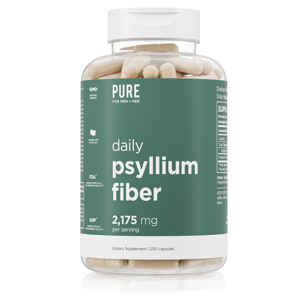 Puro para homens diária Psyllium Husk Fiber Supplement Puro para sua regularidade digestiva & suporte à saúde da tripa .