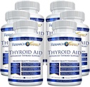 Pesquisa verified® Thyroid Aid - Função Optimal Thyroid com iodo, cobre e zinco - 260 mcg Selenium - 100% puro - Vegan Friendly - 60 cápsulas por garrafa - 6 garrafas