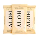 Aloh doce laranja Bergamot + Aloe higienizante mãos - mãos limpas, mente clara - no Go mão higienizante Wipes para crianças e adultos - tamanho de viagem 3 pacote de limpas 20ct (60 toalhetes)