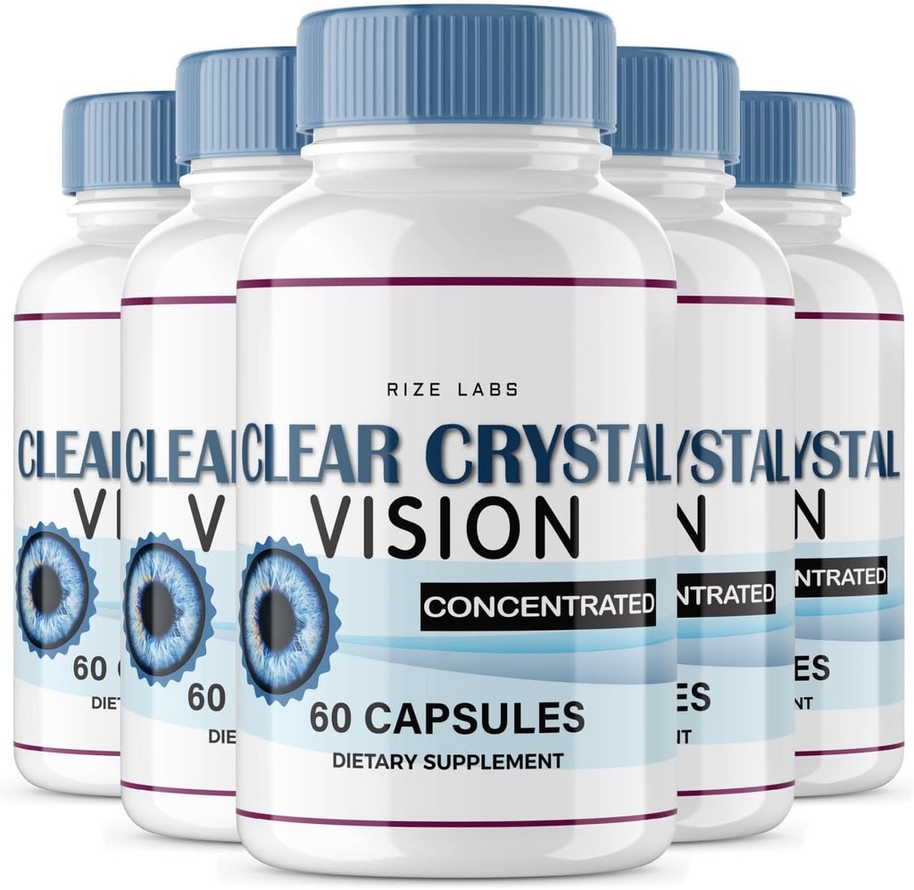 Rize labs (5 Pack) Clear Crystal Vision Supplement, Clear Crystal Vision for Blurry Eyes, ClearCrystal Vision to Support Healthy Eye Functions, Clear Crystal Vision Formula Reviews (300 Cápsulas)