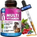 Gato & Cão Multivitamin Líquido com Glucosamina & Cranberry 15 em 1 Suplementos de Saúde para Trato Urinário Rim, Bexiga, Hip & Joint, Pele & Casaco