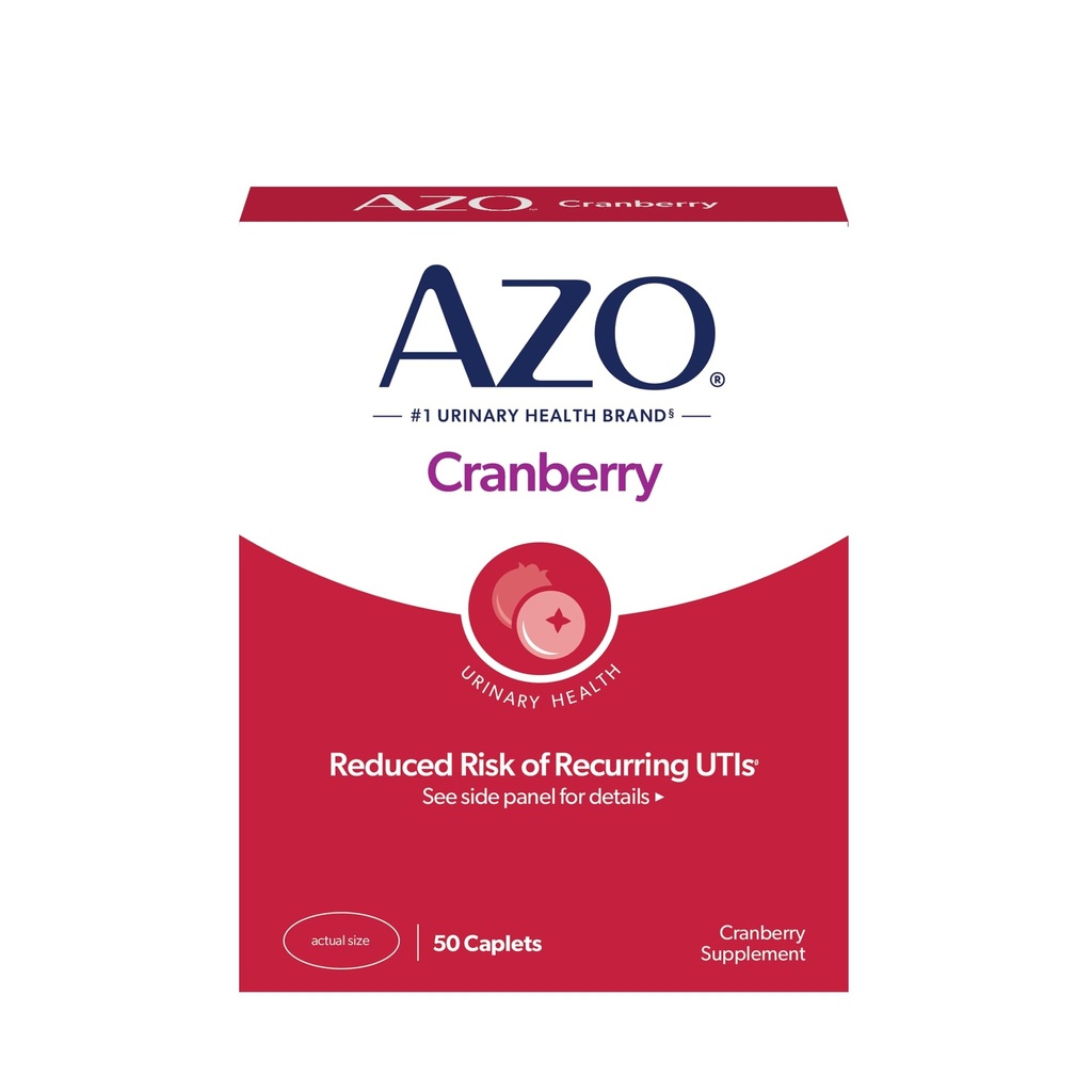 AZO Pílulas de cranberry para a saúde de trato urinário para mulheres e homens, Suplemento de cranberry adulto, sem açúcar, Não-GMO, 50 Cápsulas Softgel