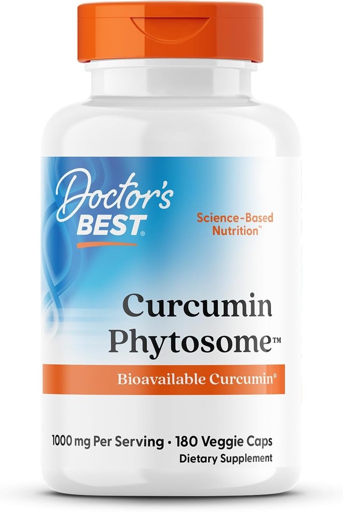 Médicos Melhor Fitossoma de Curcumina, Curcumina biodisponível, Não-GMO, Glúten, Livre de soja, Vegan, 1000mg, 180 Veggie Caps