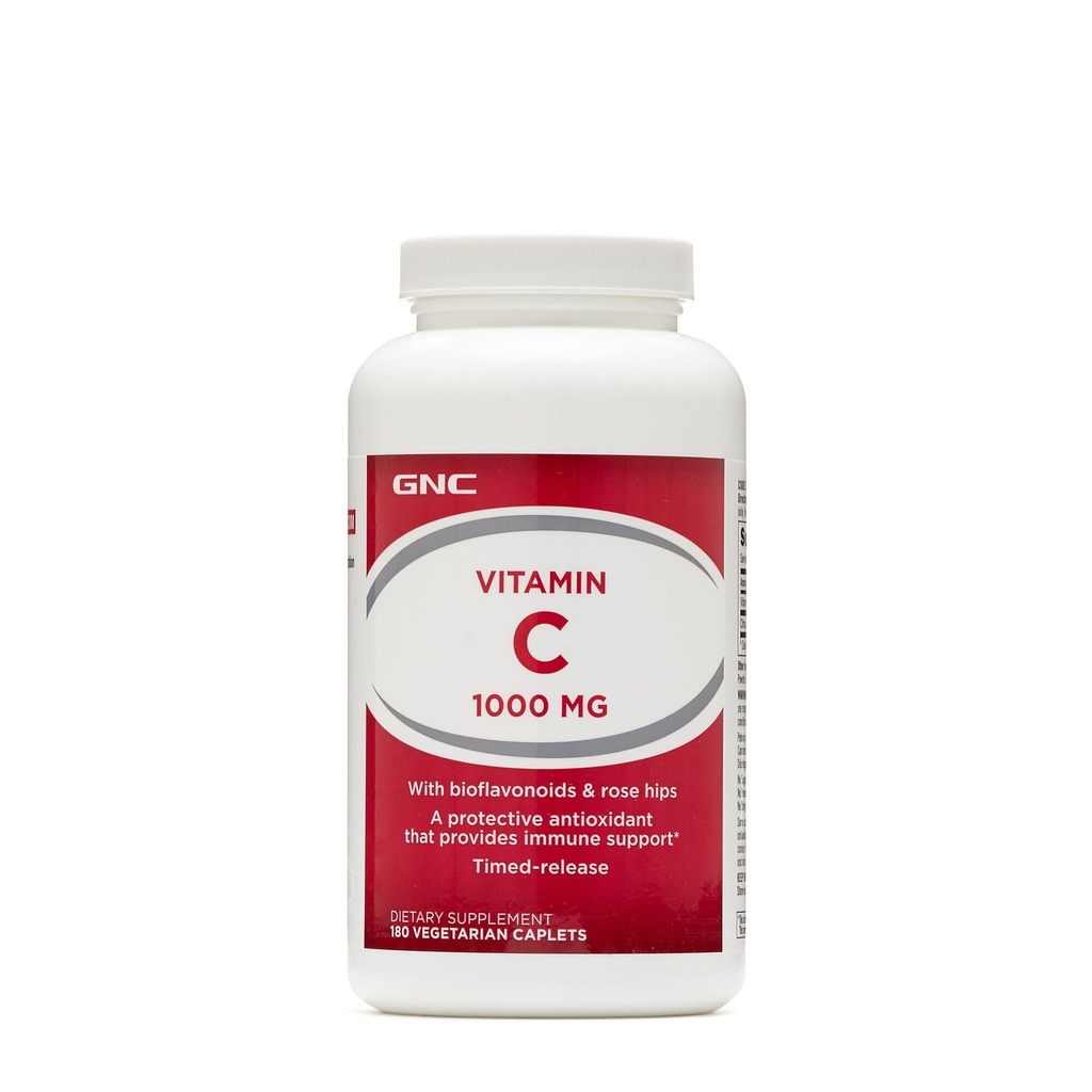 GNC Vitamina C 1000 com Bioflavonóides e Rose Hips Timed Release 180 Comprimidos