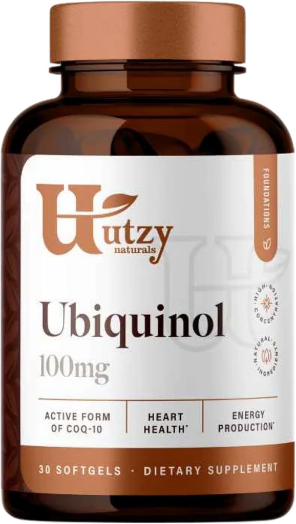 Utzy Naturals Ubiquinol 100mg Ou seja, alta absorção patenteada CoQ-10 (Kaneka®)