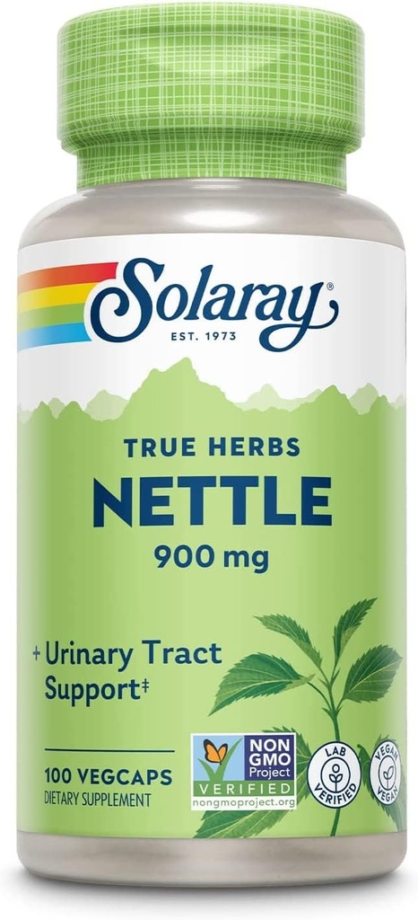 Solaray Nettle Leaf 300mg – Rim Saudável, Urinário e Próstata Suporte – Uso Tradicional para Alergia Saudável Resposta e Bem-Estar Respiratório – Contagem de 100 – Pacote de 2