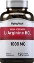 Piping Rock L-Arginina HCl 1000mg □ 120 Caplets □ Suplemento para homens e mulheres