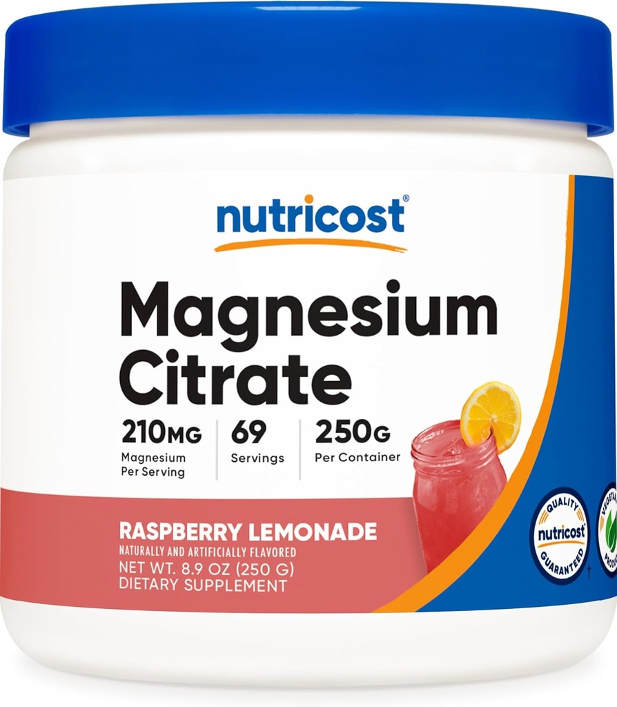 Citrato de magnésio em pó (Limonada de framboesa, 250 gramas)