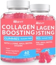 Gummies de aumento de colágeno, Gummies de colágeno Vegan para mulheres com L-Lysine, Amla, Biotina, Vitamina C, A, E, Gimmies de reforço de colágeno Suplemento para unhas de pele de cabelo