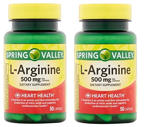 Spring Valley: 100 Cápsulas 500 Mg Ea. L- Arginina (Pacote de 2)