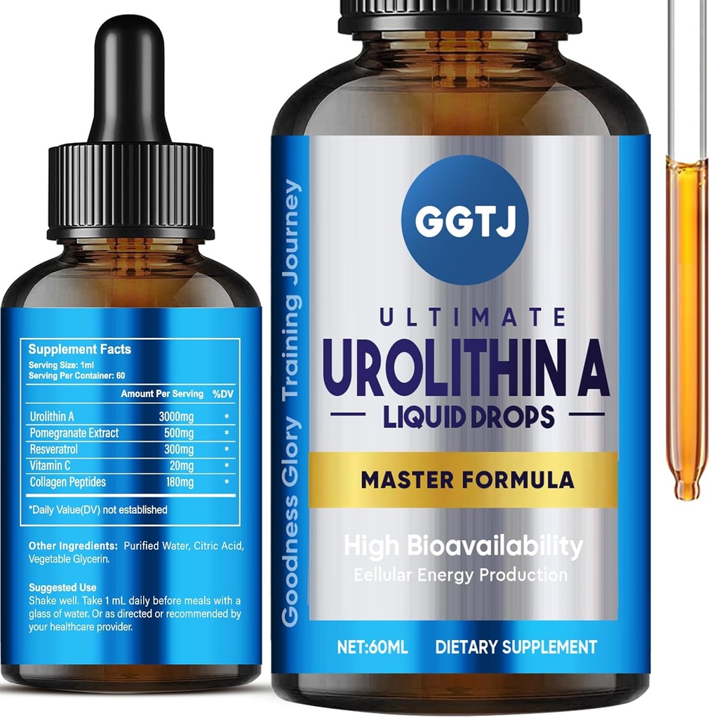 Urolitina A, Urolitina Um suplemento 3000mg com extrato de romã, antioxidantes poderosos, envelhecimento saudável e suporte mitocondrial