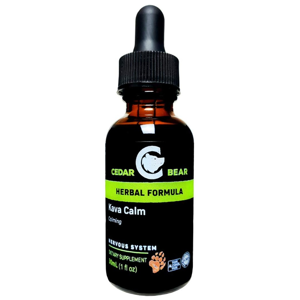 Cedar Bear Kava Calmar um suplemento de ervas líquidas que suporta os sistemas nervosos centrais e digestivos 1 FL Oz