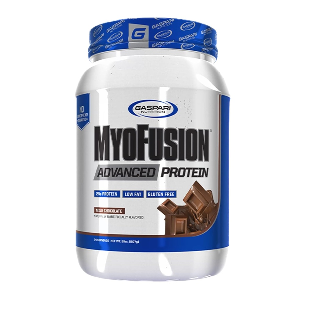 Gaspari Nutrition Miofusion Advanced Protein, Protein Blend with Whey Protein, Casein Protein and Isolate Protein, Low Fat and Gluten Free (2lbs, Chocolate)