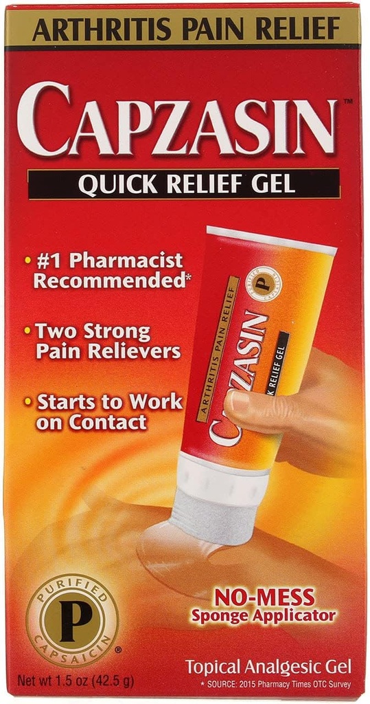 Capzasin Capzasin Artrite alívio da dor Gel de alívio rápido, 1,5 oz (Pacote de 3)