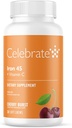 Celebrar Vitaminas Suplemento de Ferro com Vitamina C - 45mg Ferro, 60mg Vitamina C, Vitaminas Bariátricas para Pacientes WLS, Mangueira Vertical & Cirurgia Bypass gástrica - Cereja, 30 mastigação macia