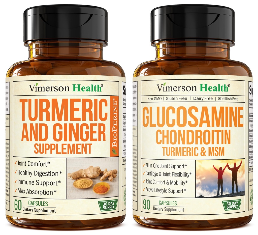 Suplemento de Açafrão e Ginger Root Apoio Conjunto Suplemento e Glucosamina Condroitin HSH e Suplemento de Açafrão