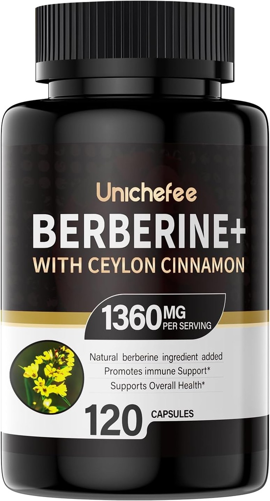 Berberine - 1000-1500 mg diariamente - Berberine HCL Suplemento para Apoio Metabólico - Gluten-Free & Vegan Suplementos para Homens & Mulheres 16