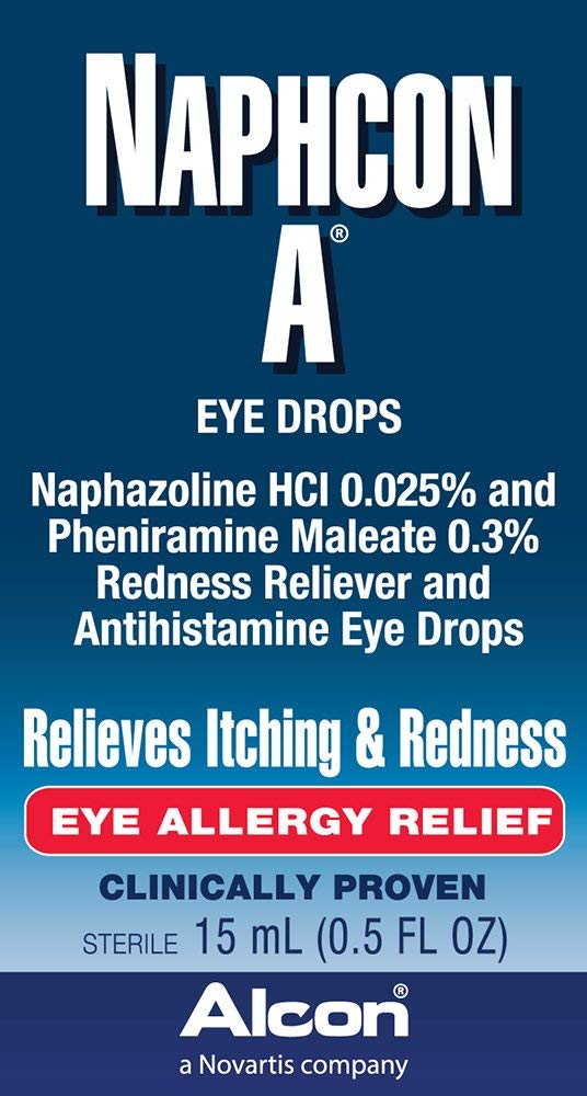 Alcon Naphcon gotas de olho, alívio de alergia 15 ml