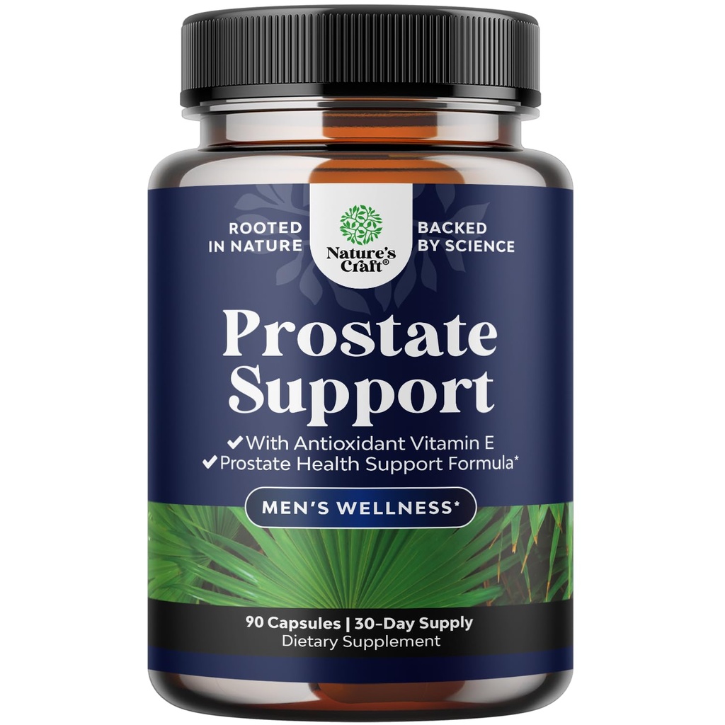 Suplemento de próstata de ervas para homens - Potent Pigeum e extrato de Palmetto serra com Beta Sitosterol e chá verde para suporte de trato urinário - Saúde masculina Mistura para micção freqüente - 90 Cápsulas