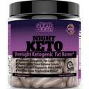 Clean+Lean Night Keto: Primeiro queimador de gordura Ketogenic Overnight & Ajuda ao Sono + extrato de óleo MCT + vitaminas e minerais