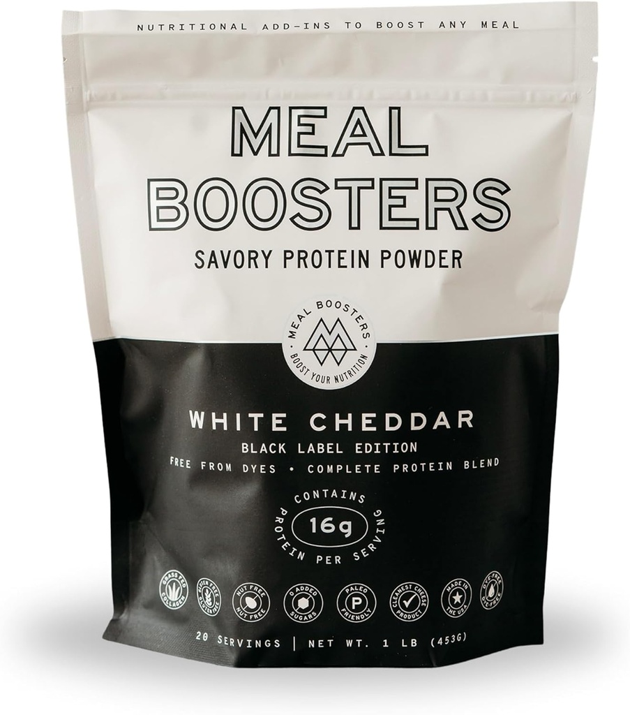 Pó de proteína Cheddar branco Savory – 16g de alta proteína Melhorador de refeições para cozinhar – Keto Friendly, Gut & Apoio Conjunto – Colágeno Peptídeos
