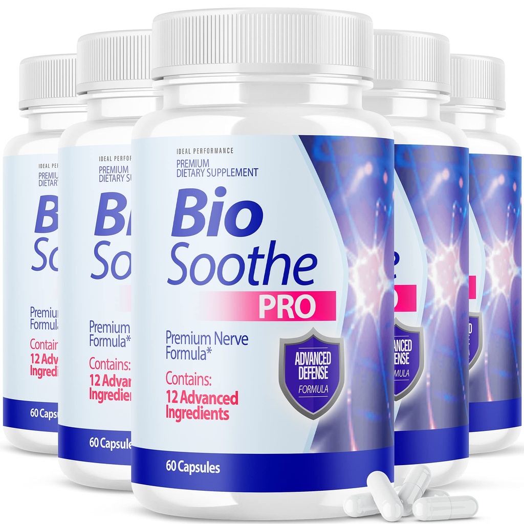 DESEMPENHO IDEAL (5 Pack) Biosoothe Pro Neuropatia Tratamento Cápsula para Reparo de Dor Nervo Pílulas Bio Soothe Premium Fórmula Suplemento Alpha Fix Neeve (300 Cápsulas)