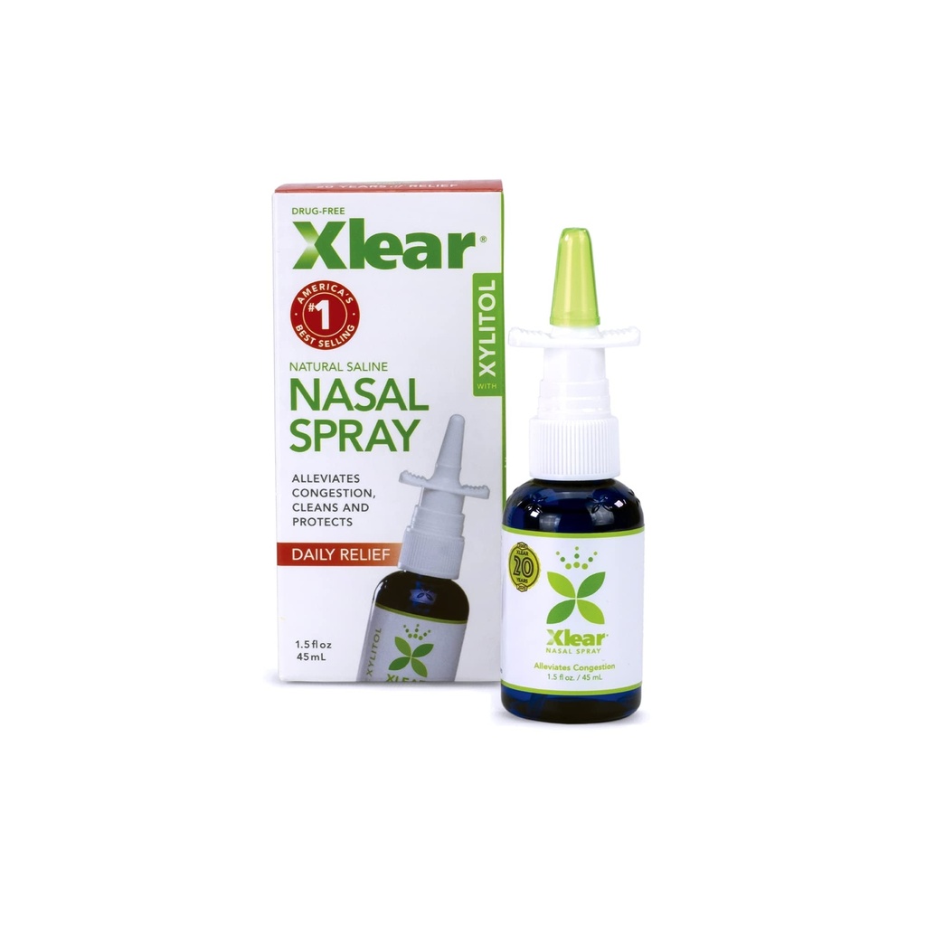 Xlear Natural Nasal Spray com Xilitol, 1,5 fl oz (Pacote de 1)