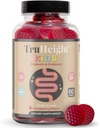 Truheight Kids Prebiótico & Probiótico Gummies Idades 2+ (Flavor de framboesa) Crianças & Crianças Todos Natural Gut Saúde, Enzimas Digestivas & Suplemento de alívio da constipação - Pediatric Recommended Vitaminas