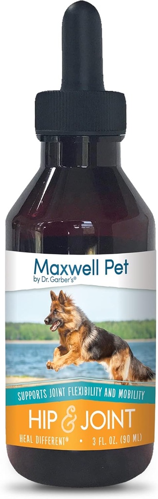 Maxwell Pet por Dr. Garber – Hip & Joint para cães - O primeiro suplemento de bioterapia natural gotas para apoiar e restaurar Hip & saúde conjunta, reparação e facilidade Hip & dor conjunta, e melhorar a mobilidade – 90ml