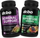 Suporte Adrenal e Superalimentos Orgânicos Verdes e Suplementos de Frutas - Energia diária Super Alimentos Frutas e Vegetais Suplemento Comprimidos Mais Alimentos Vegetais